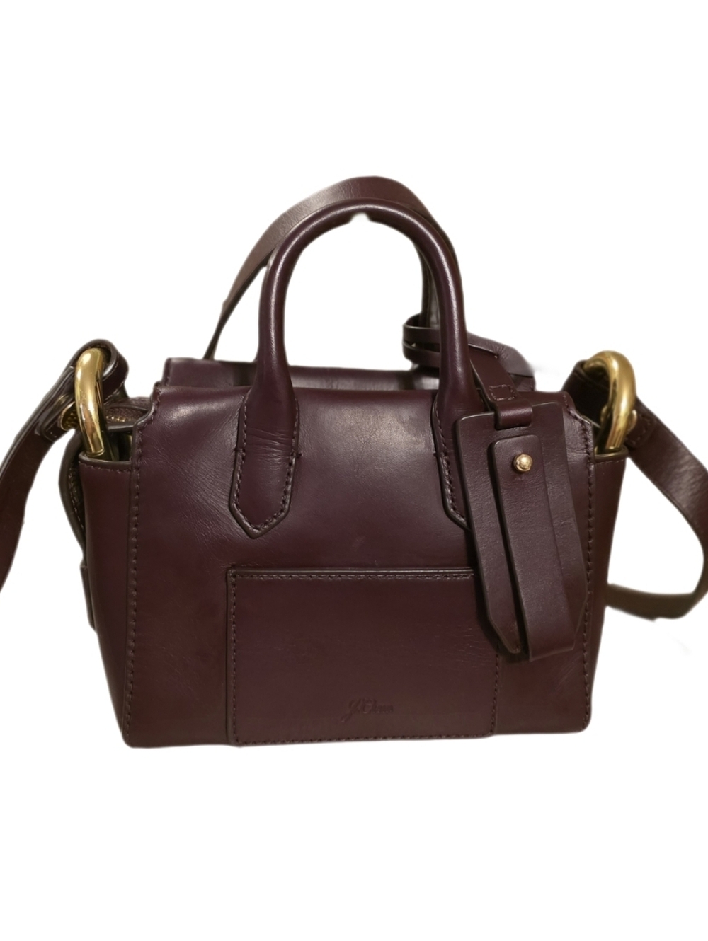 J.Crew Harper Mini Satchel Italian Leather BURGUNDY Merlot Crossbody